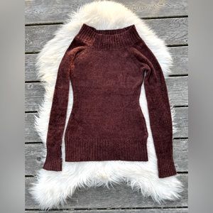 Brown Chenille Soft Knit Crewneck Sweater